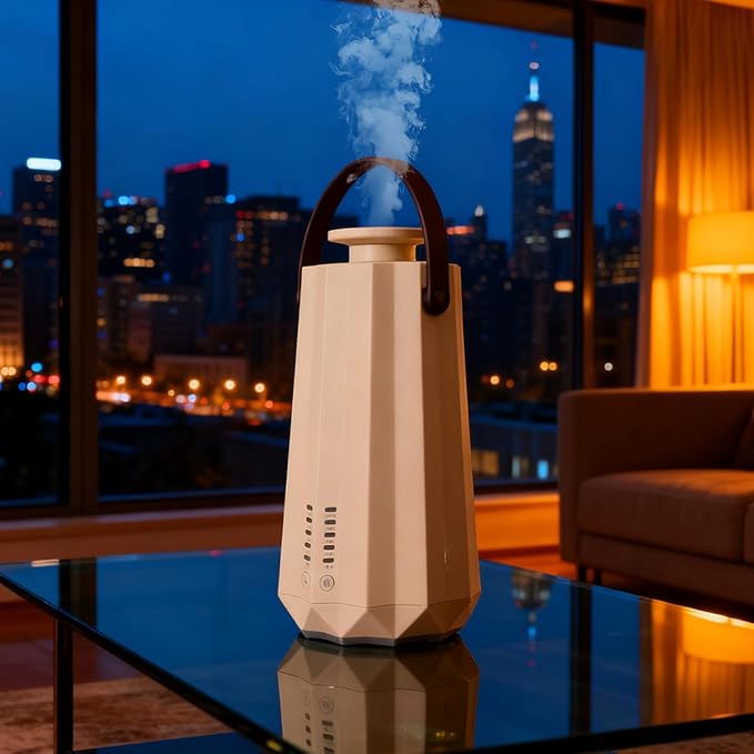 Fabater Essential Oil Diffuser, Smart Fragrance Diffuser, Portable 50ml Smart Scent Air Machine, App Control Low Noise Air Freshener for Plants, Pets, Home, Office, Dormitory (Beige)