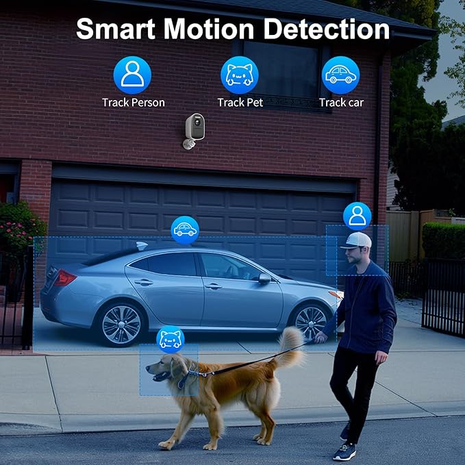 Cameras for Home Security, 2K Security Cameras Wireless Outdoor with Motion Detect & Color Night Vision, Security Camera Support SD/Cloud Storage, Outdoor Camera Battery Operated Waterproof