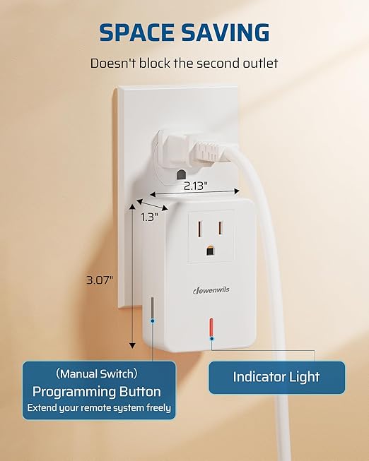 DEWENWILS Wireless Remote Wall Switch and Outlet, Plug in Remote Control Outlet Light Switch for Lamp, Fans, No Wiring, Expandable, 100ft RF Range, ETL Listed (2 Switches and 1 Receiver)