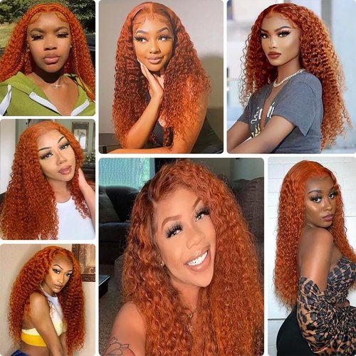 Giginger Bundles Human Hair 20 22 24 inch Orange Deep Wave Bundles 350 Color Human Hair Unprocessed Quick Weave Soft Sewn In Hair Extensions for Black Women