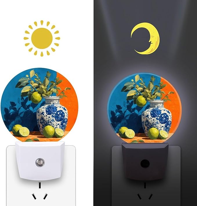 Night Lights Plug Into Wall, Cerulean Contrast LED Smart Light Sensor Night Light Auto Dusk to Dawn for Hallway, Bedroom, Bathroom, Stairway