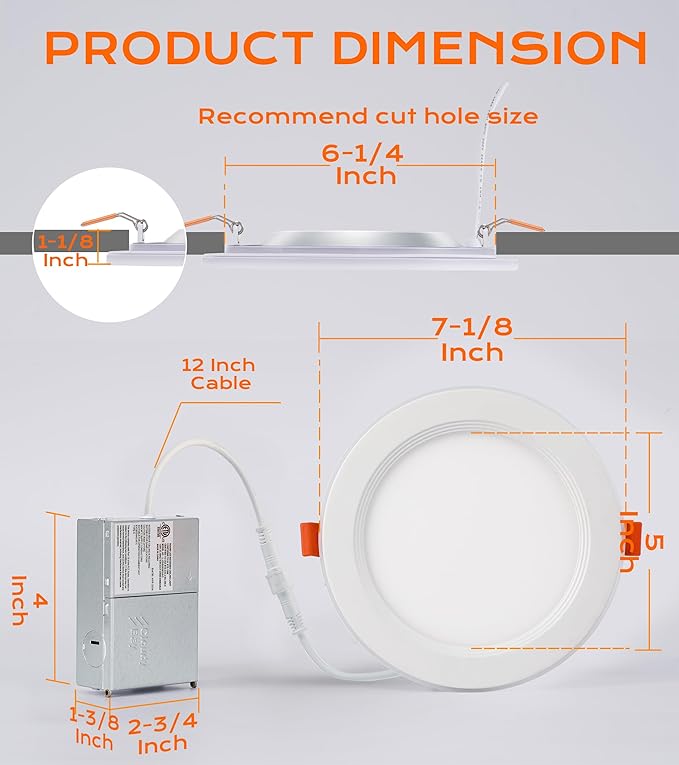 CLOUDY BAY [4 Pack] 6 Inch RGB Smart Recessed Lighting with Gradient Accent Light and Night Light,2700K~6500K,15W Recessed Lights Ultra-Thin Downlight Compatible with Alexa and Google Home Assistant