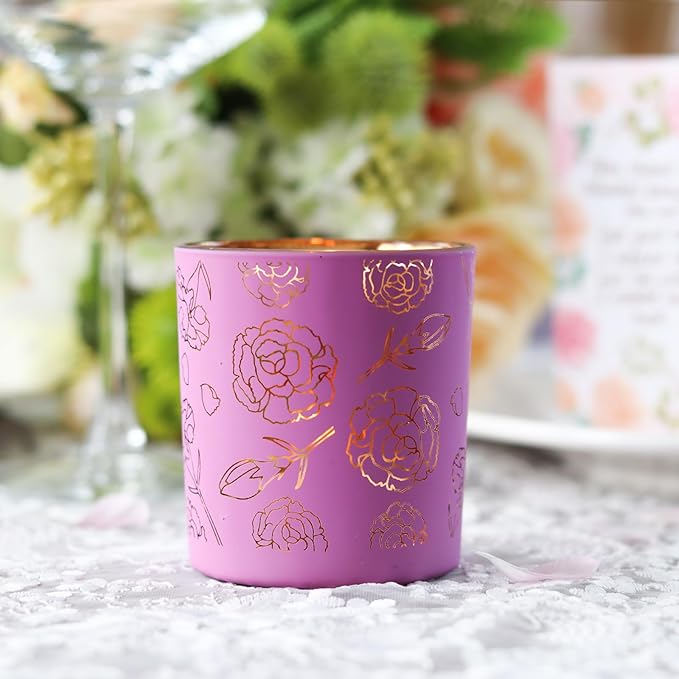 SHMILMH Thanksgiving for Mom from Son Daughter, Mothers Day Table Decoration 4 PCS, Glass Candle Jar Votive Candle Holder for Mother's Birthday Party Decor