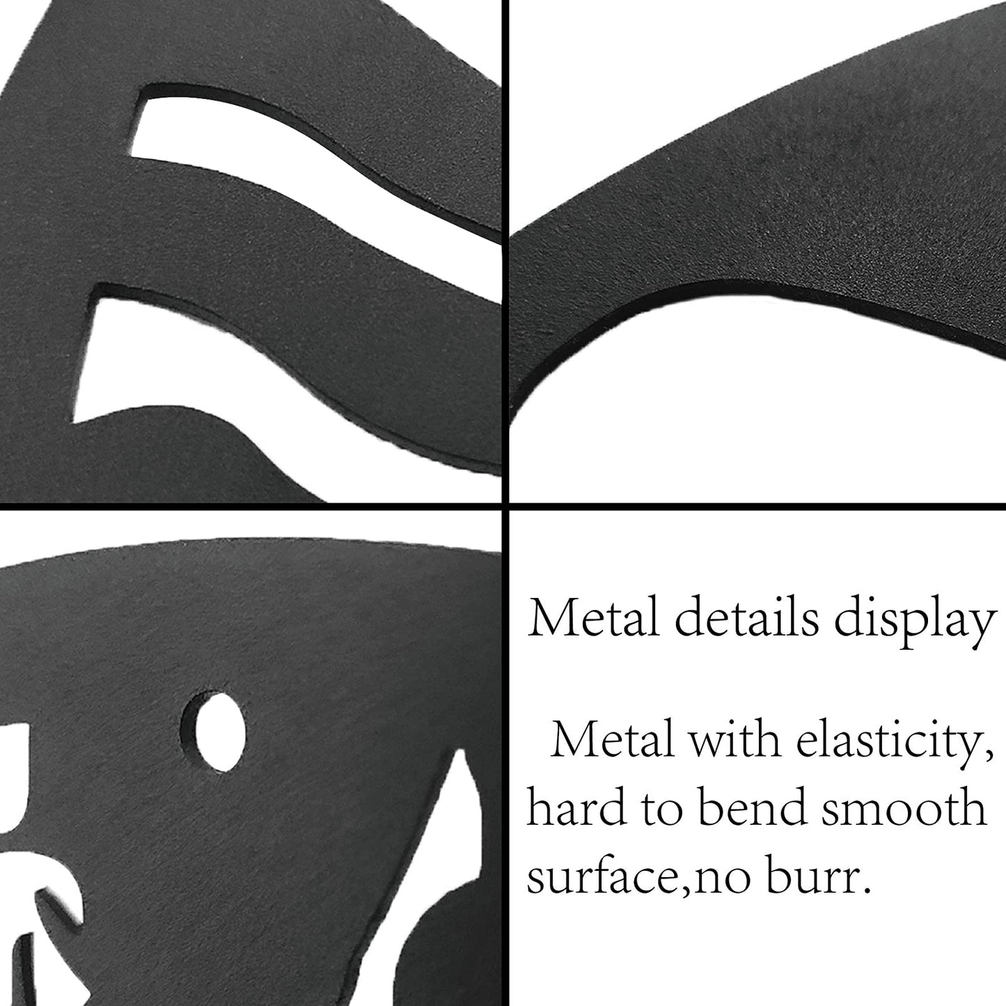 CREATCABIN Lotus Wall Art Metal Moon Flower Ornaments Wall Decor Signs Hanging Sculpture for Home Bedroom Kitchen Garden Housewarming Gift Christmas Halloween Holiday Decoration Black 10.6 x 10inch