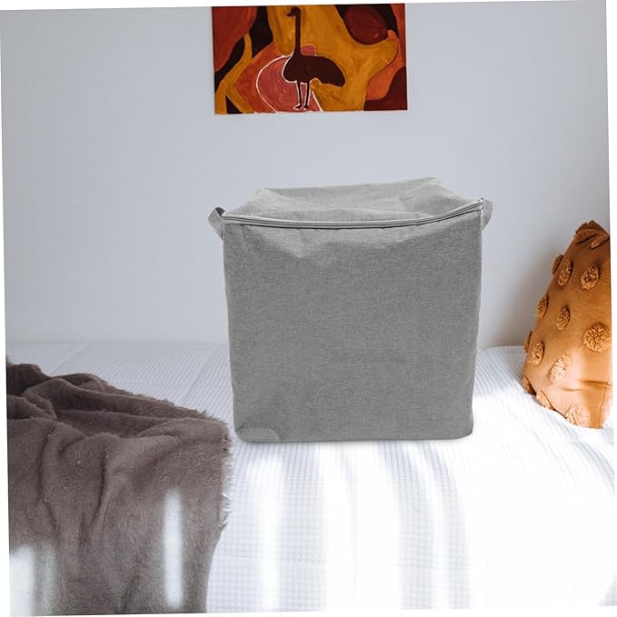 Mobestech Large Capacity Folding Storage Box for Clothes and Blankets Cotton Cloth Organizer with Space Saving Design Multi Function Bedroom and Closet Container for Books and Bedding Gray
