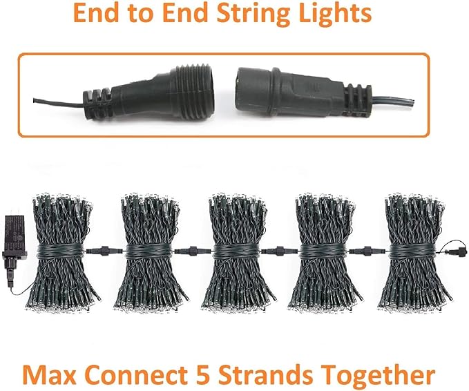 Connectable 300LED 99Ft 13Modes Christmas String Lights Indoor Outdoor | Extendable Green Wire Cool White Christmas Tree Lights with Timer | Twinkle Fairy Light Plug in for Xmas Tree(Cool White)
