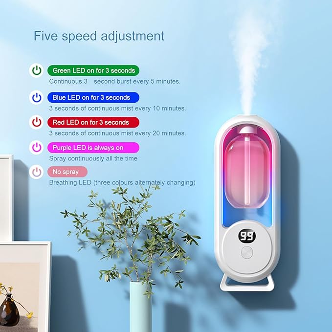Automatic Aromatherapy Diffuser, Automatic Diffuser Sprayer Toilet Freshener Intelligent Aromatherapy Diffuser Mini Air Freshener Humidifier