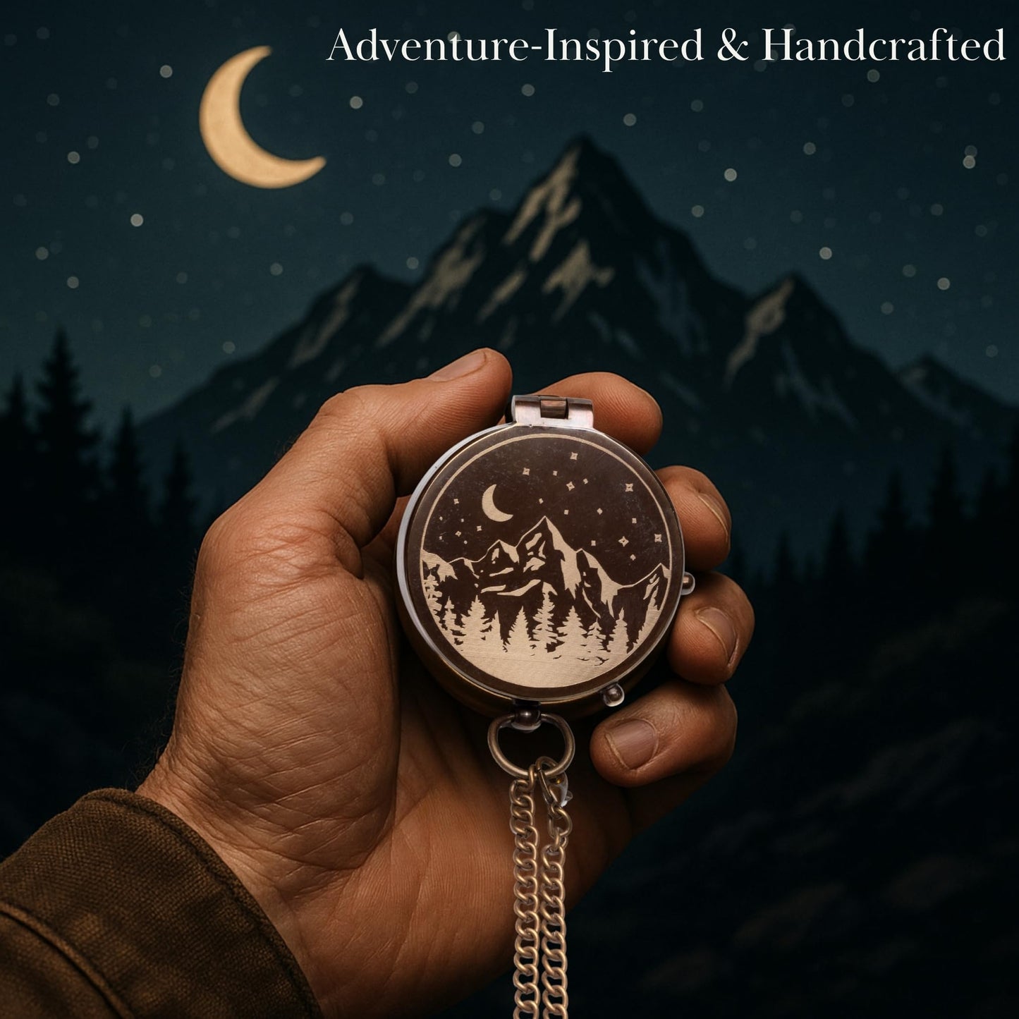 SFdizayn Engraved Compass Gift for Son or Grandson – Personalized Brass Pocket Compass – Custom Keepsake from Dad, Mom, or Grandparents – Graduation, Birthday, Christmas, or Inspirational Gift