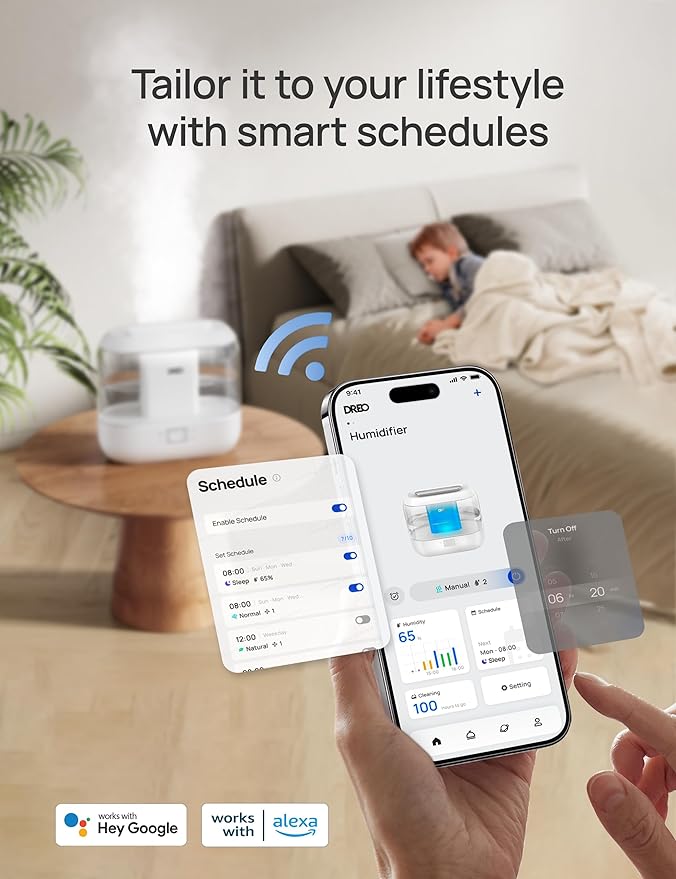 Dreo 4L Smart Humidifiers for Bedroom & Smart Humidifier