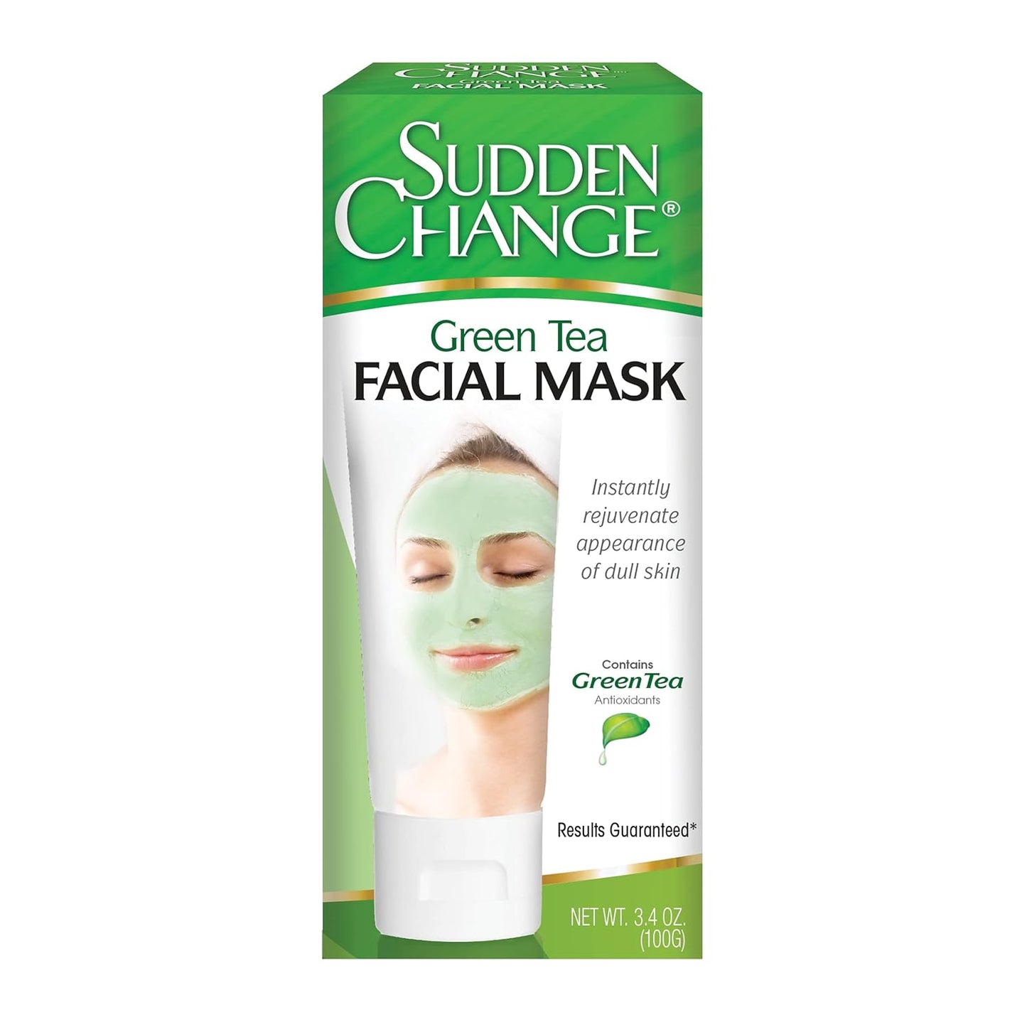 Sudden Change Green Tea Facial Mask â Diminish Wrinkles, Puffiness & More - Improve Texture, Purify Pores & Remove Excess Oil â Made with Antioxidants - Cooling Sensation for Relaxation (3.4 oz)