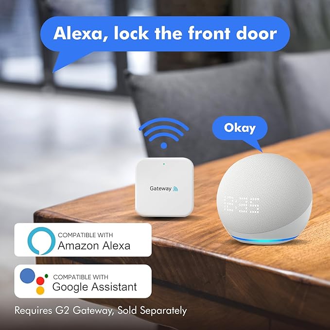 Fingerprint Keyless Entry Door Lock – Smart Deadbolt with App Control, 10-Month Battery Life, Easy Installation, Deadbolt Alternative, IP66 Waterproof, Includes 2 Backup Keys