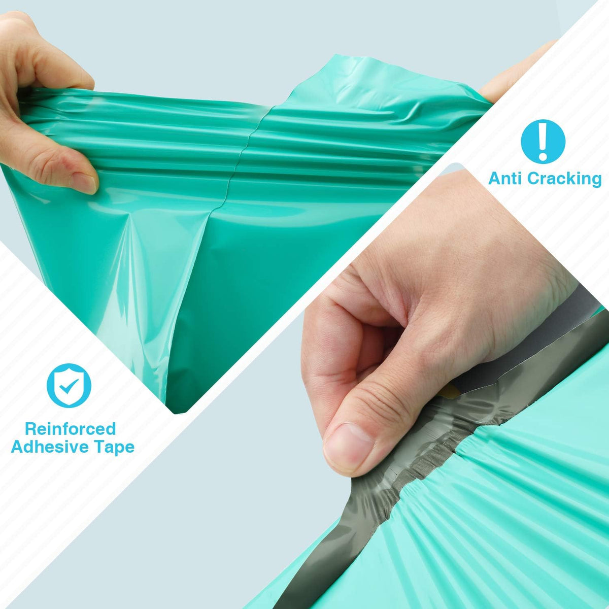 Fuxury 24x24 50pc Teal Large Poly Mailers Shipping Envelops Self Sealing Envelopes Bags Enhanced Durability Multipurpose Envelopes Keep Items Safe Protected