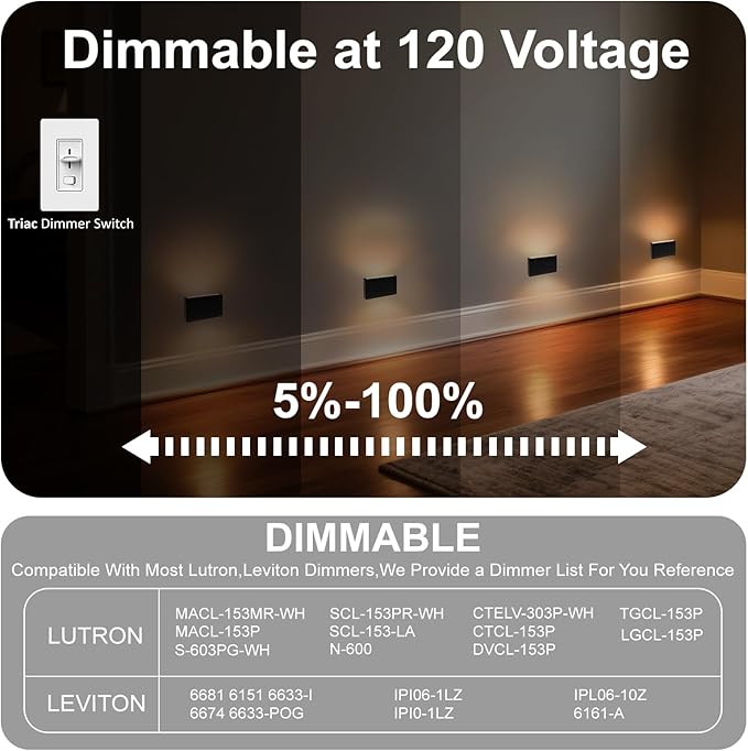 Wall Lights for Stairway Indoor Outdoor, 100V-277V Wired LED Recessed Stair Lights for Outlet Box, 2.5W Dimmable RGB Color Changing Lights for Christmas Halloween, IP65, ETL, Black, 6Pack