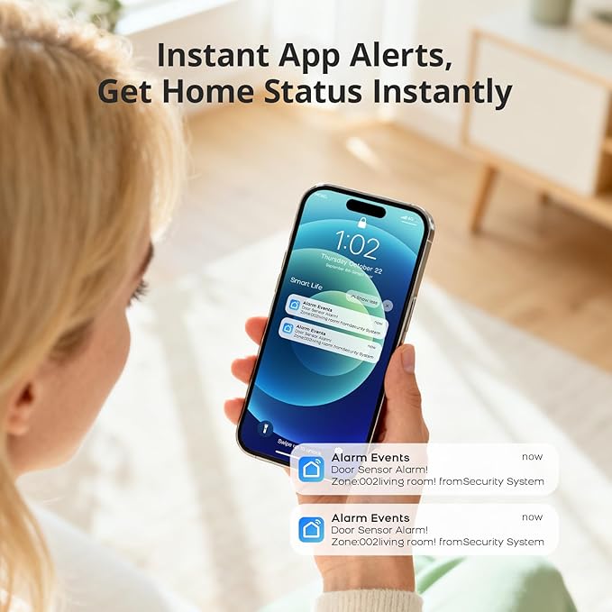 Alarm System for Home Security,WiFi+GSM/4G Compatible with Alexa Home Alarm System,17 Piece DIY Kit No Monthly Fees with Instant App Alerts,SOS Button,Smart Life or Tuya for Apartment,Kids Safety