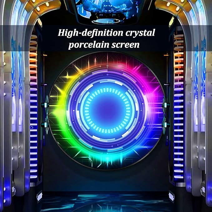 DAJIAYIQI LED Light Decor Wall Art, 3D Wall Sculpture Decoration with Aluminum Frame, Full-screen LED Illuminated Panel, Technological Glowing Wall Art for Bars Hotels E-sports Room(C,60cm)