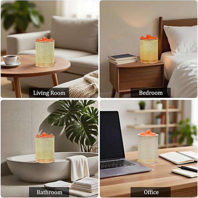 ASAWASA Metal Wax Melt Warmer Wax Warmer for Scented Candle Wax Melter for Warming Scented Candles and with to Freshen Room Spa Home Office (Honeycomb)