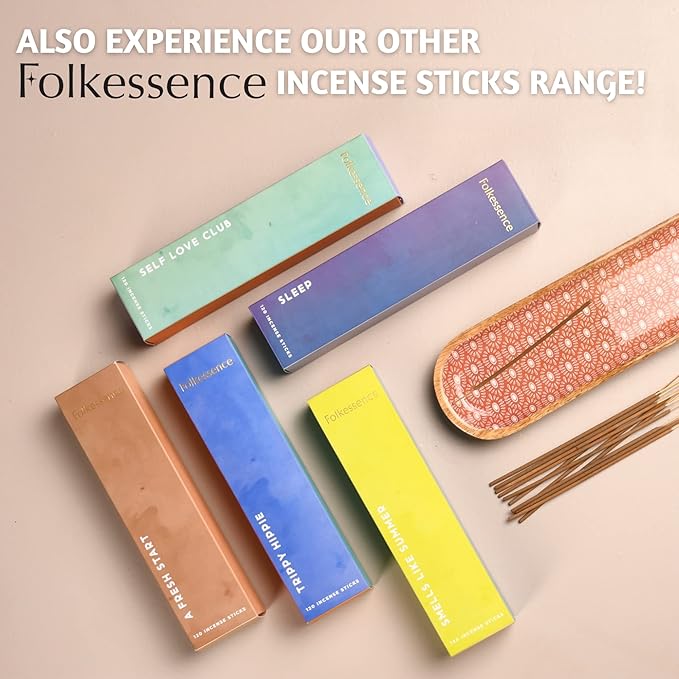 Folkulture Incense Sticks - Set of 6 Variety Pack (120 Sticks) - Balsam Cedarwood, Organic Incense Sticks Non Toxic, Inscents-Sticks, Insence-Sticks or Insenses