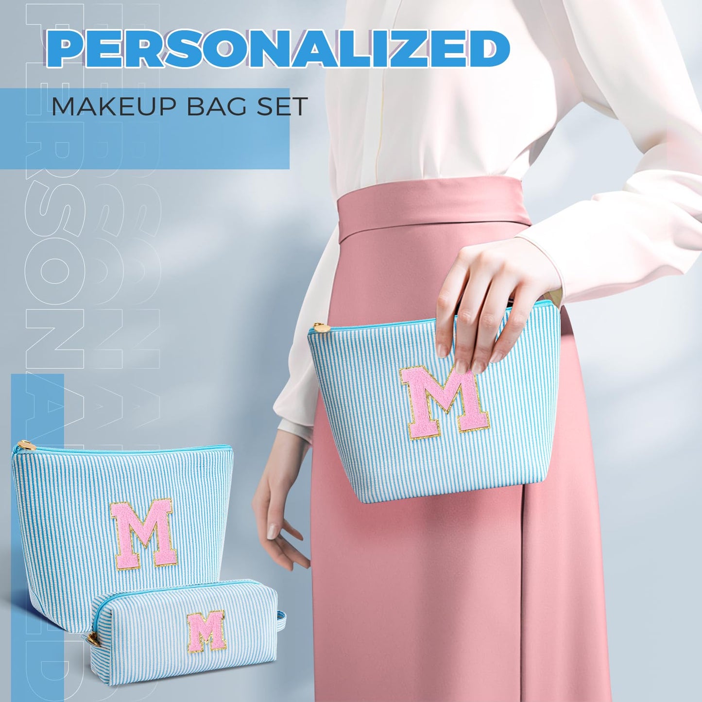 Btffitting Mothers Day Gifts for Mom,Mum Gifts from Daughter,Birthday Gifts for Wife Sister Her,Mother in Law Gift,Mama Gifts Idea,Makeup Bag Set Cosmetic Bag - Blue,M