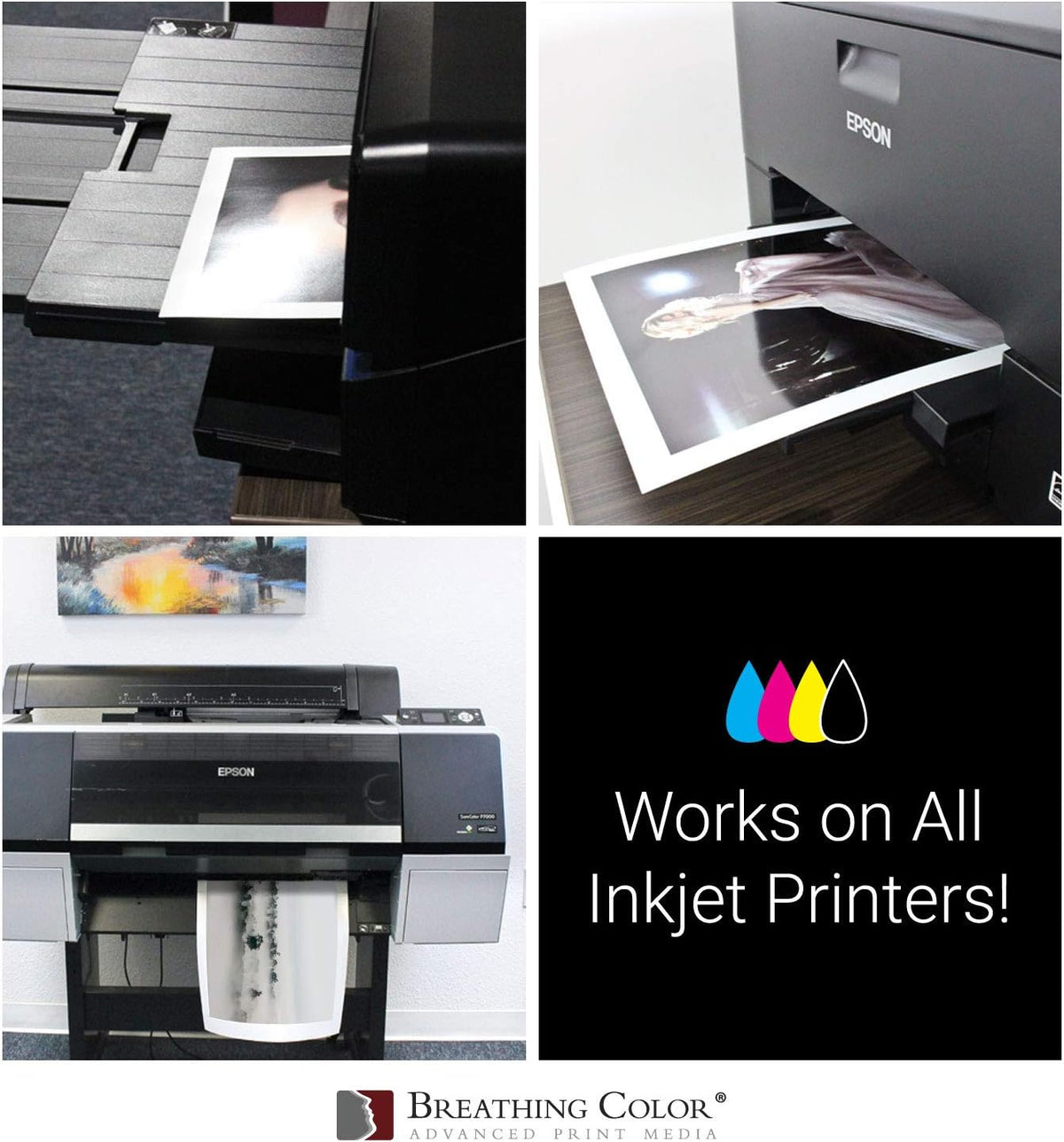 Vibrance Metallic Photo Printer Paper 10 mil 255 gsm Premium Photo Paper Roll 3in Core 36 inches x 100 feet Works with Most Inkjet Printers Including Professional Makes and Models Like Epson Canon HP