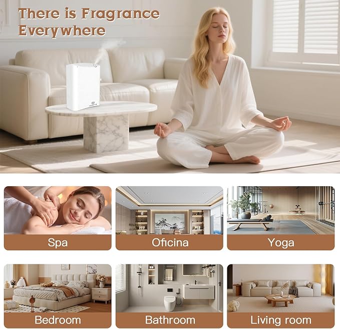 Waterless Essential Oil Diffuser HVAC Scent Machine - Smart APP & WiFi Control 3500 sq. ft Coverage Cold Air Aroma, Minimalist Aromatherapy Diffusers 500ML for Home Hotel Office