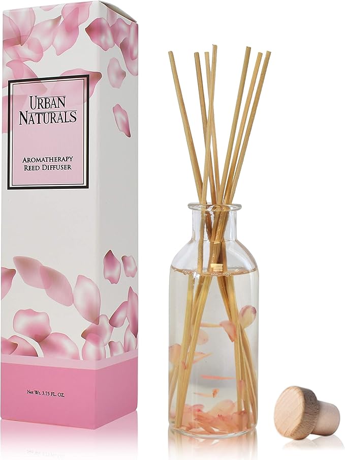 Urban Naturals Moonlit Petals Reed Diffuser Oil Set | Magnolias, Peonies, Daisies, Honeysuckle, Pear & Rosewood | Great Gift Idea for Mom, Grandma, Aunt, Wife or Sister