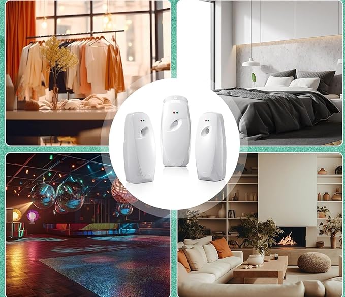 FIRSTONE Automatic Air Freshener Spray Dispenser for Bathroom Restaurant Wall Mounted or Free Standing, White