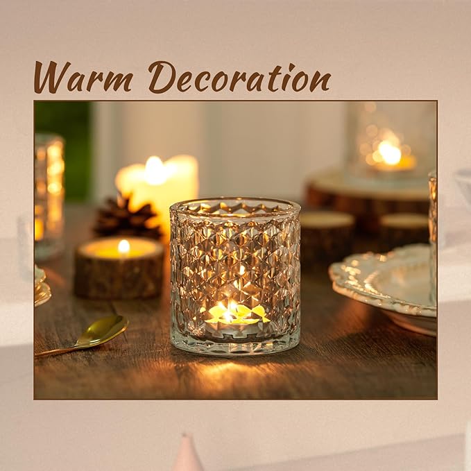 12pcs Assorted Votive Candle Holders - Clear Glass Tea Lights Candle Holder in Bulk, Tealight Candle Holder for Table Centerpiece Wedding Decor Home Decoration