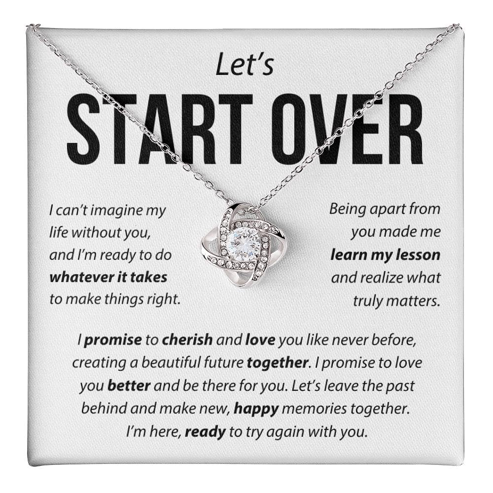 Start Over Necklaces, To My Soulmate Necklace For Women, Gift For Girlfriend, Personalized Birthday Gift For Her Anniversary Valentine, To My Wife Necklace From Husband (Box Standard, Silver)