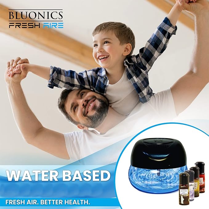 Bluonics 4-Pack Fresh Aire Water Based Revitalizer. Black Color with 7 LED Color Changing Lights White Noise Machine Use Essential Oils and Fragrances