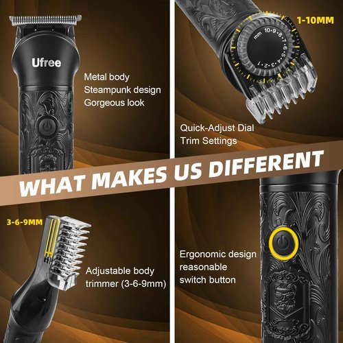 Ufree Beard Trimmer for Men, Electric Razor Shavers for Men, Cordless Hair Clippers, 7 in 1 Beard Grooming Kit for Mustache Body Nose Hair and Facial, Gifts for Men…