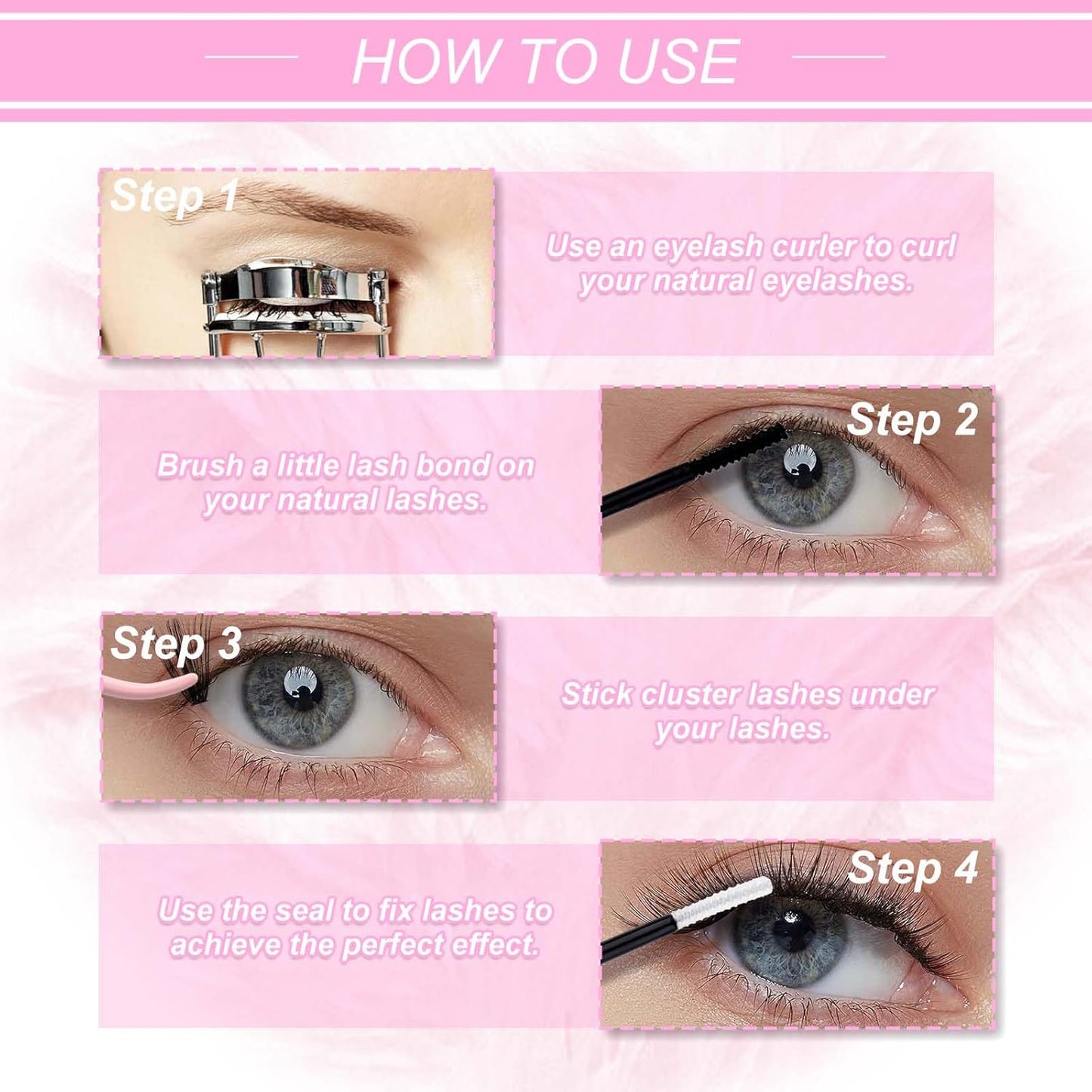 Individual Cluster Lashes Extensions 40D 0.07 D Curl 15-20mm Mixed Trays Extensions 240Pcs Individual Cluster Lashes DIY Eyelash Extensions at Home (40D-0.07D,15-20mm)