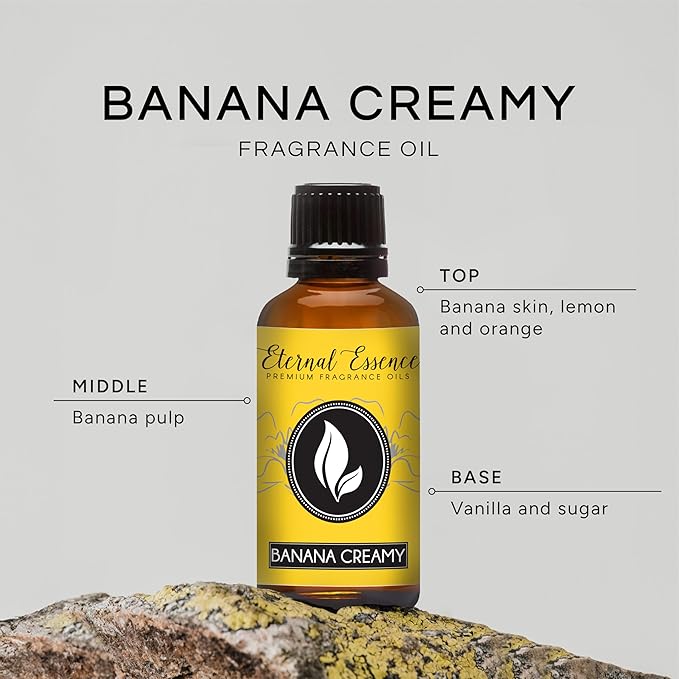 Eternal Essence Oils Banana Creamy 30ml Premium Fragrance Oil - for Candle, Soap Making, Aromatherapy, Diffusers, Home Care, & Humidifiers