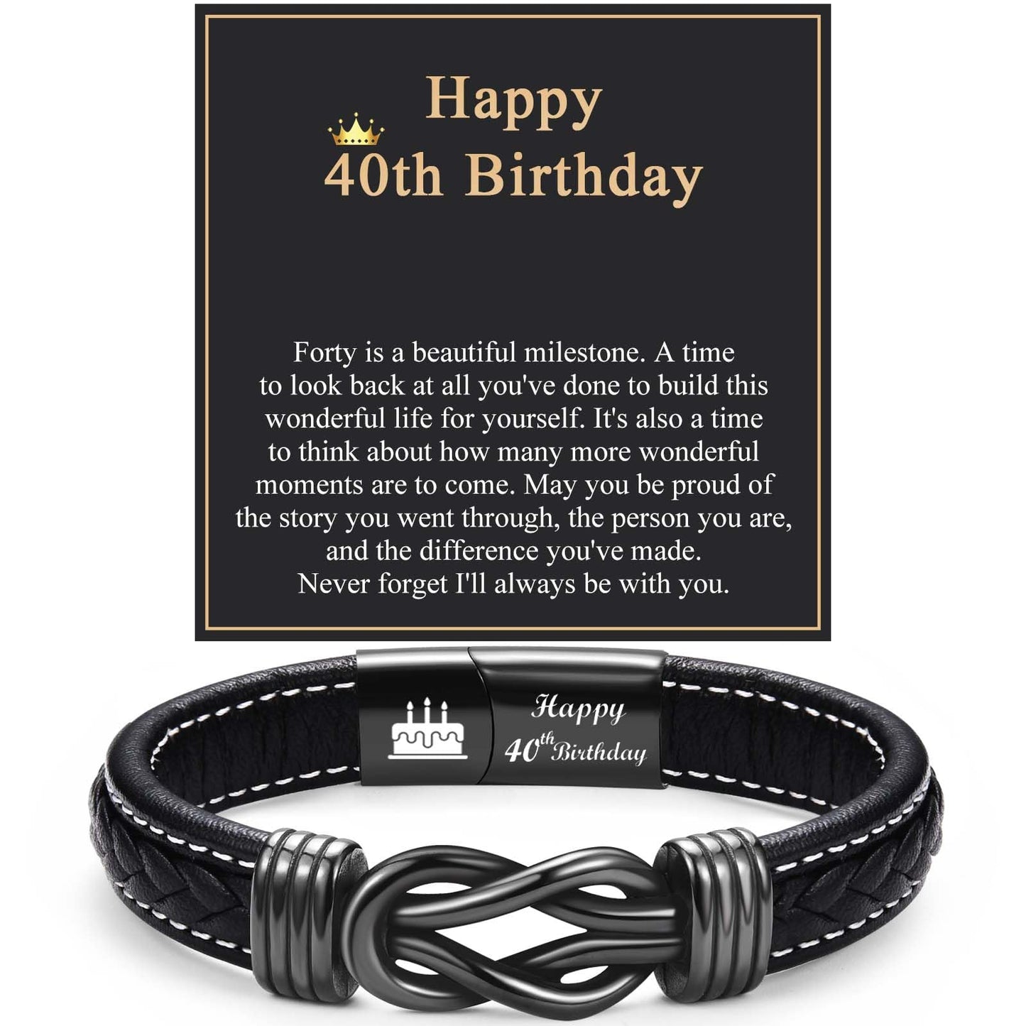 40th Birthday Gifts for Men, 40 Year Old Birthday Gifts for Men, Happy 40th Birthday Decorations Gift for 40th Birthday Man Son Best Friend Dad Uncle Husband with Birthday Card