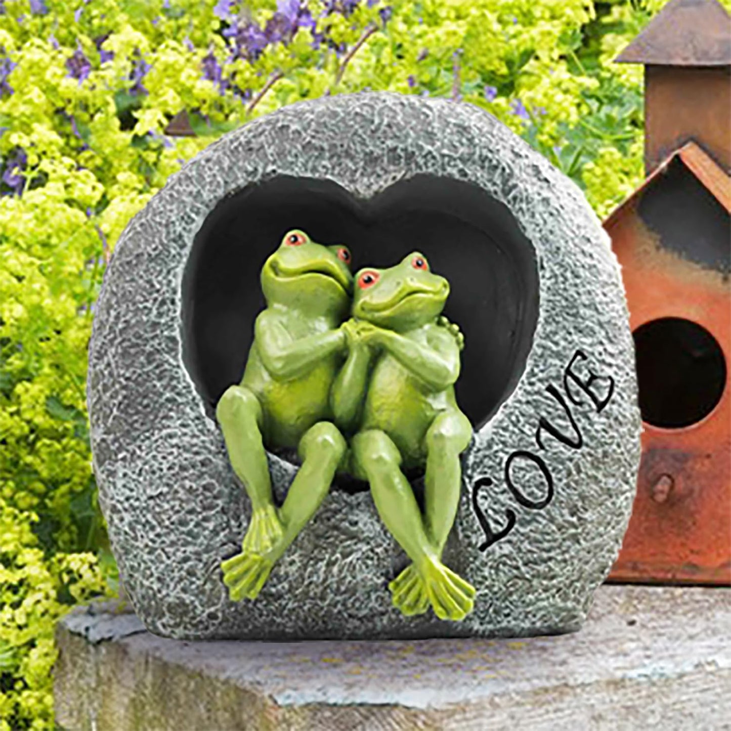 MeritMode Garden Frog Statue Outdoor- Waterproof Resin Happy Couple Frogs for Home Garden Patio Frog Decoration, Adorable Gift for Parents, Partner, Animals Lover