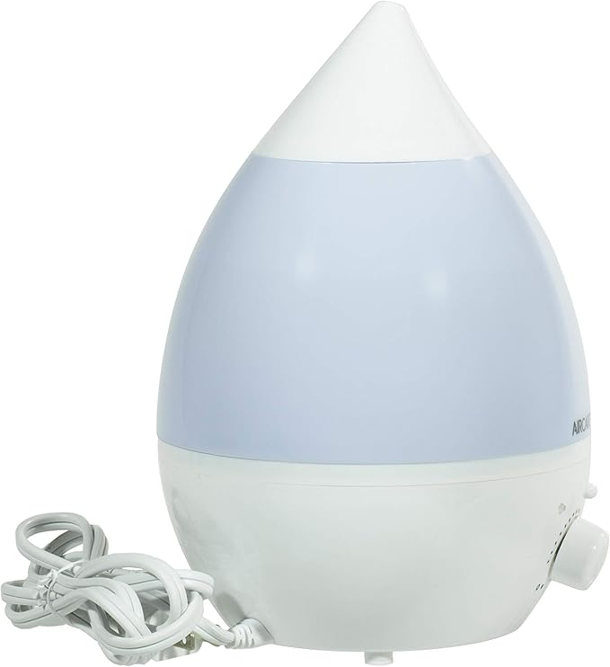 AIRCARE Ultrasonic Cool Mist Humidifier,Whisper-Quiet, Multi Color LED Light, Aroma Therapy Essential Oil Diffuser for Home, Bedroom, Baby, Nursery, Yoga, Spa and Office (white, .33 gal)