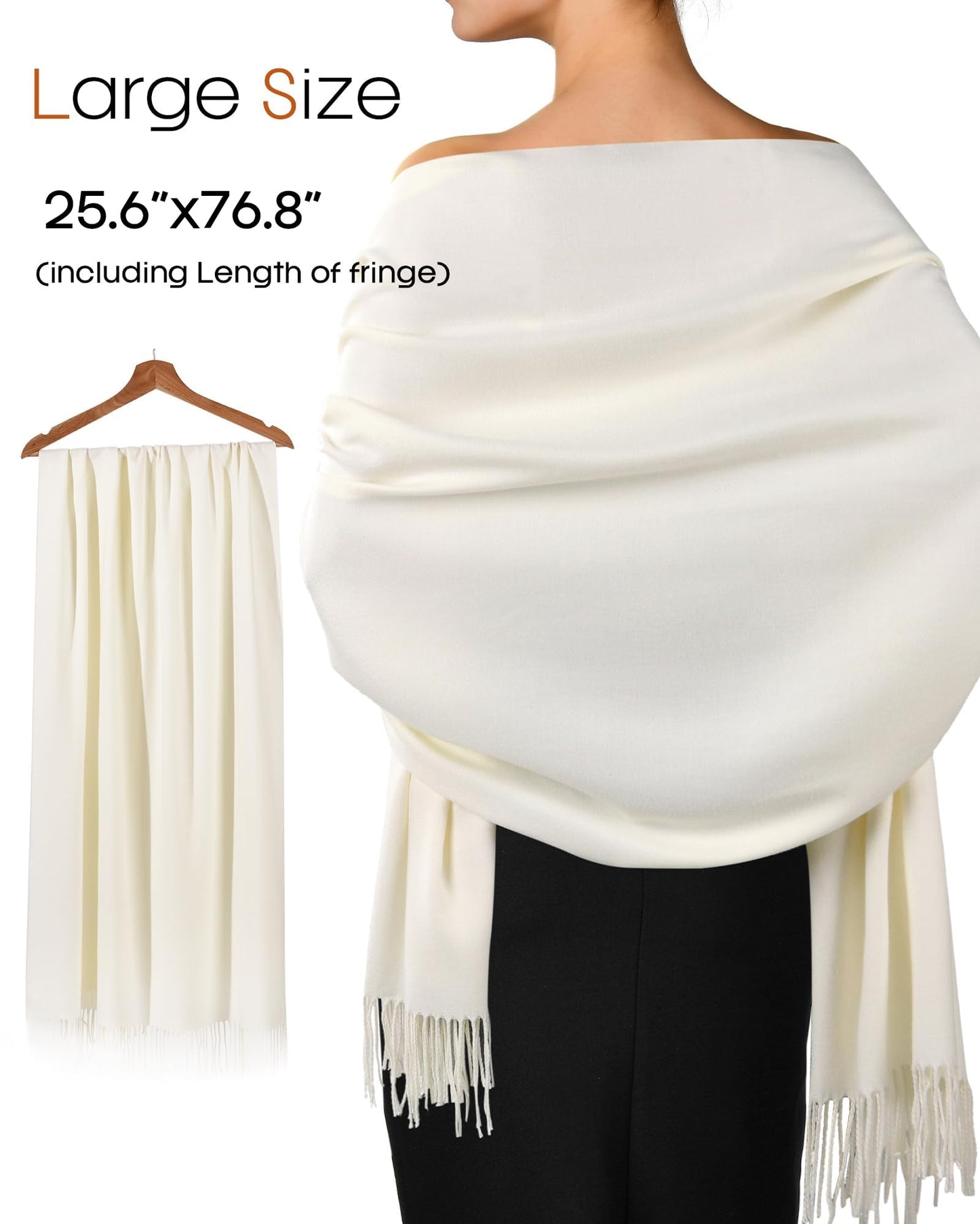 FURTALK Pashmina Shawl Wraps Cashmere Feel Blanket Scarves Fashion Scarf for Women Evening Wedding Bridesmaid Gifts