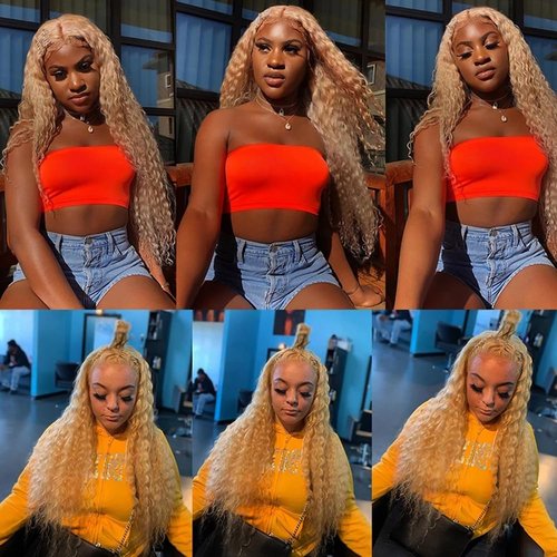 Blonde Bundles Human Hair Honey Blonde Bundles 613 Water Wave Bundle 22 24 26 inch LadrXadr P27/613 Human Hair Bundle