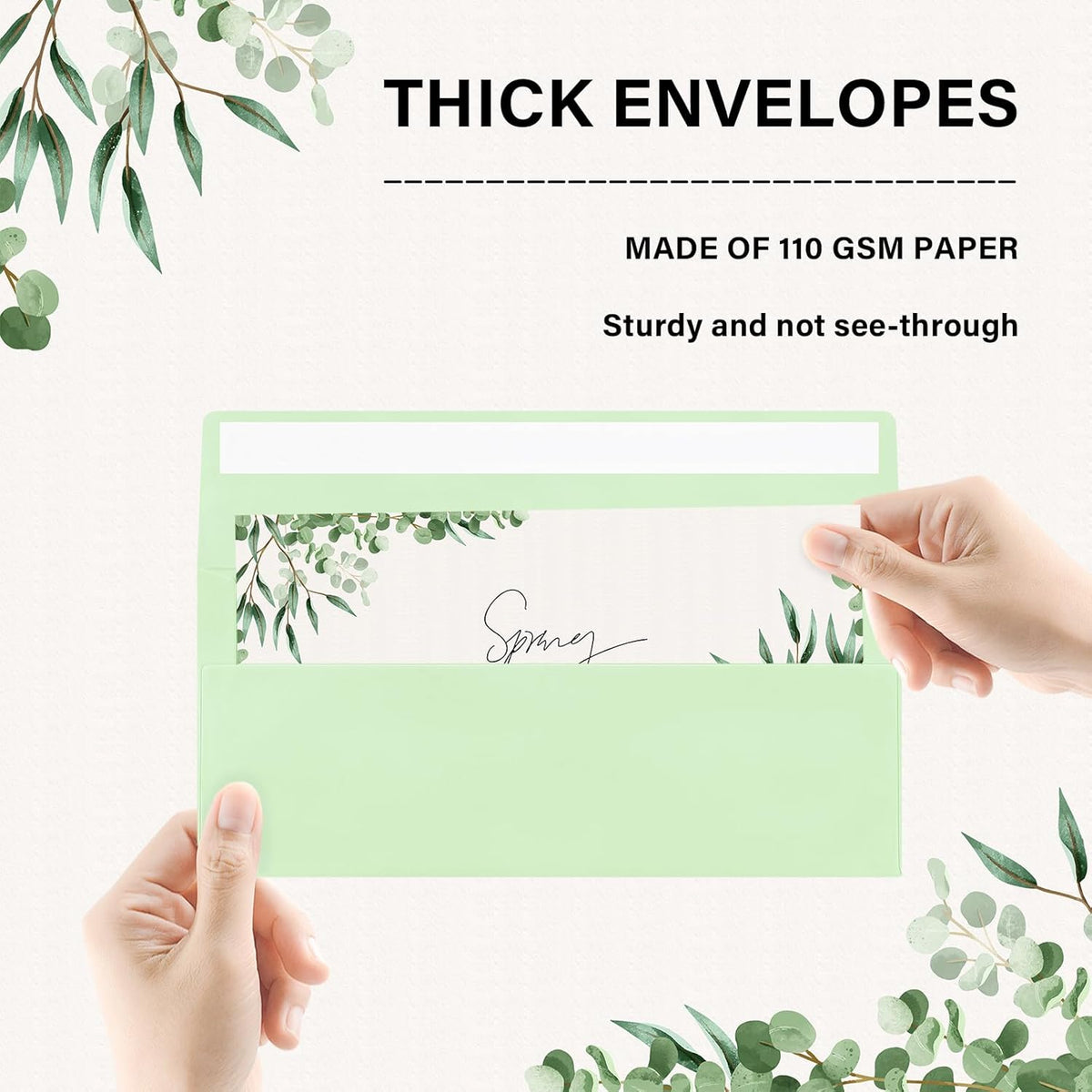 200 Pack #10 Business Envelopes, Self Seal Standard Light Green Envelopes for Secure Business & Legal Mailing, Office, Checks, Letter, Invoices, 4 1/8 x 9 1/2 Inches