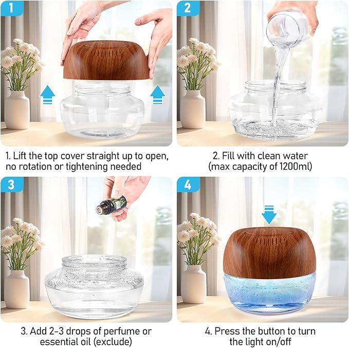 Water-Based Purifier Air Washer, Air Revitalizer & Freshener, Air Fresher with 7 LED Color Changing Light for Rooms (DarkYellow)