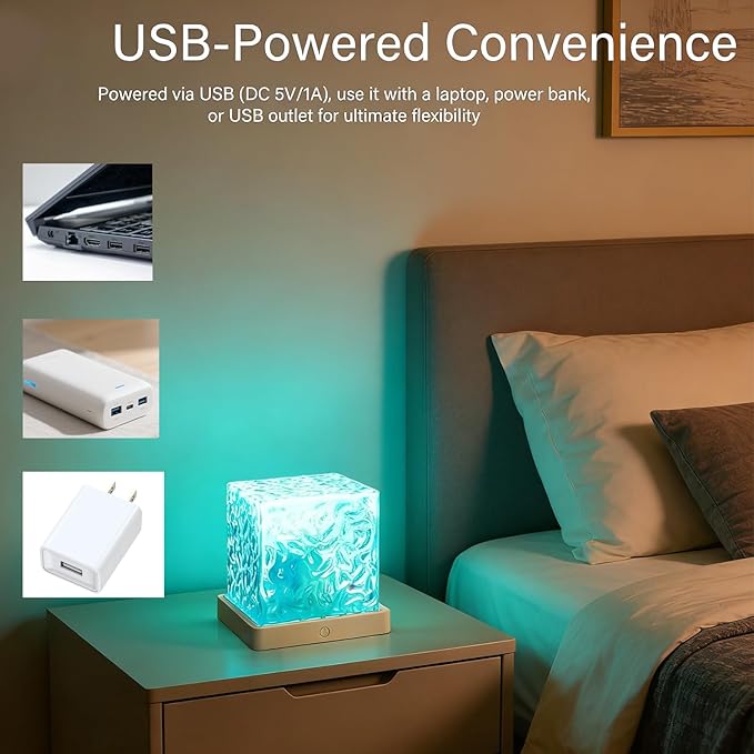 Ocean Wave Projector Light, 16 Colors Changeable Lamp with Remote, 3D Holographic Water Ripple, Romantic Ambient Lighting for Meditation, Relaxation, Bathroom, Night Light