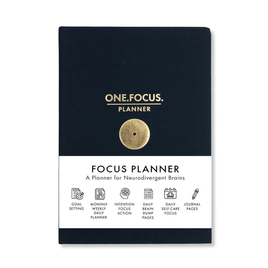Daily Focus Planner: 90-Day Undated Goal Journal, Vision Mapping, Mindfulness, Monthly, Weekly, Daily Goal Setting, Gratitude, Habit Tracking, Gift for Professionals, Neurodivergent Adults, Productivity, A5, Black