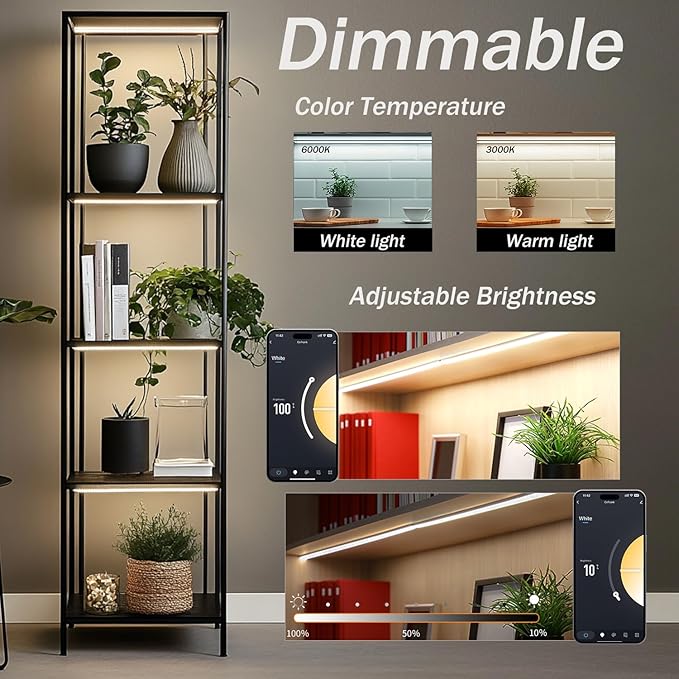 Smart Under Cabinet Lighting, 4-Pack 12" V Shape LED Light Bar Kit - Dimmable 2700K to 6000K Color Adjustable, Control with App - Compatible with Alexa, Google Assistant