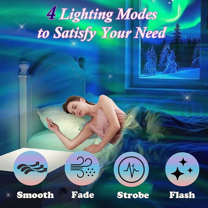 Northern Lights Projector,16 Colors Rechargeable Ocean Waves Night Light,Remote Shower Lamp for Meditation Relaxation,Cute Home Decor Aesthetic,Teen Girls Boys Gifts,Christmas Birthday,Cool Stuff