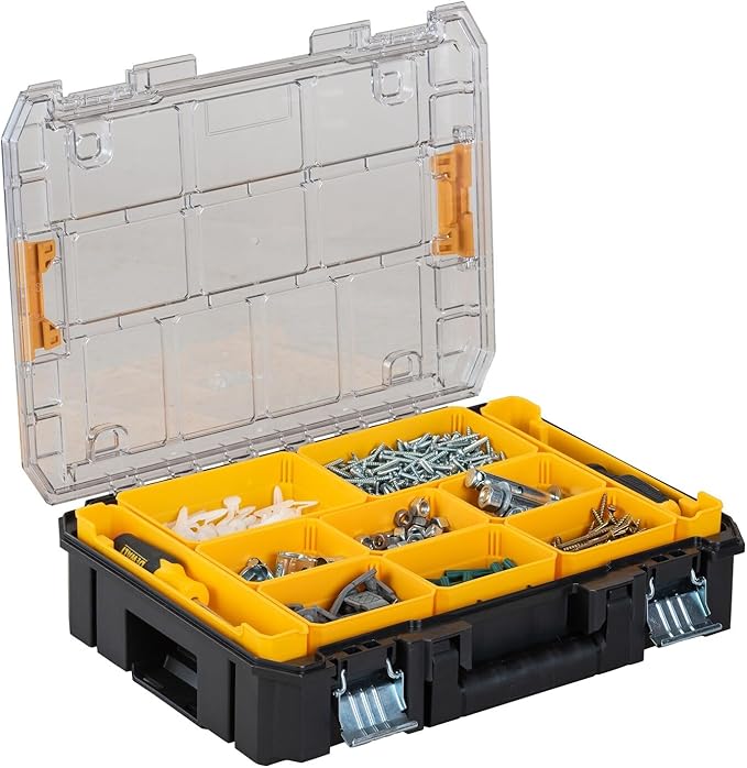 DEWALT TSTAK Tool Organizer, Small Parts and Screw Organizer Tool Box with Removable Compartments, (DWST17805)