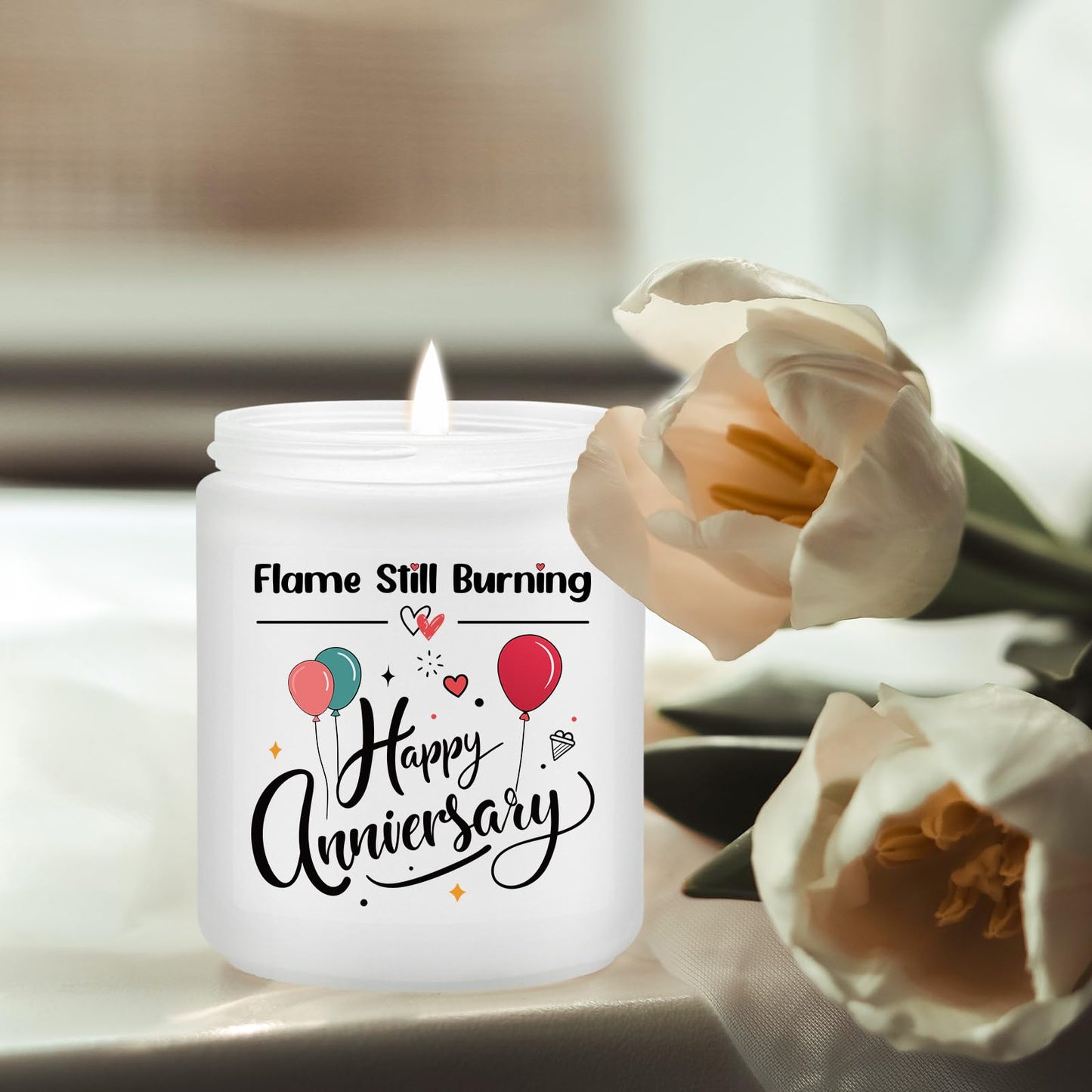 Volufia Anniversary Candle - Anniversary, Romantic Aniversario Gifts for Women, Couples, Her, Him, Girlfriend, Boyfriend, Wife, Husband - Lavender Scented Candles