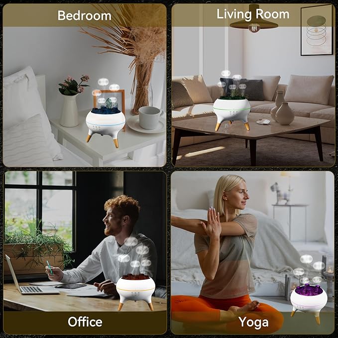 Dynamic Jellyfish Humidifier, 7 Color-Changing LED Lights, 2 Modes Fire Mist Waterless Auto Shut Off Aromatherapy Diffuser, Remote Control Humidifier for Bedroom, Office, Yoga, Gifts