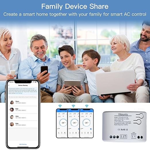 Tuya WiFi Intelligent Temperature and Humidity Sensor | 85-250V Dry Contact Relay | Real-Time Monitoring Intelligent Module | Compatible with Alexa Google