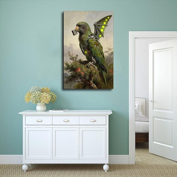 Framed Mechanical Fantasy Wall Art for Modern Living Room Industrial Sci Fi Decor Statement Piece 16x24inch(40x60cm)