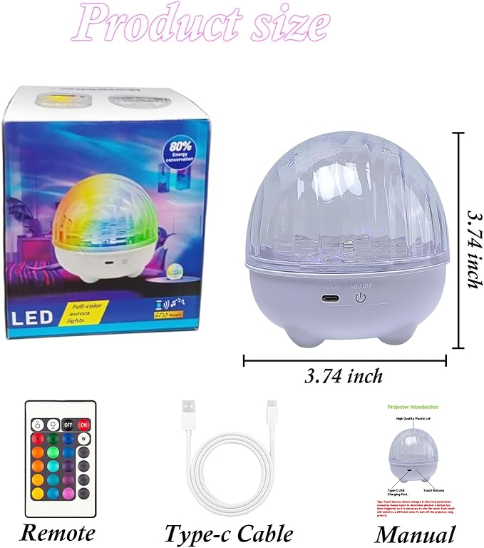 Northern Lights Projector,16 Colors Rechargeable Ocean Waves Night Light,Remote Shower Lamp for Meditation Relaxation,Cute Home Decor Aesthetic,Teen Girls Boys Gifts,Christmas Birthday,Cool Stuff