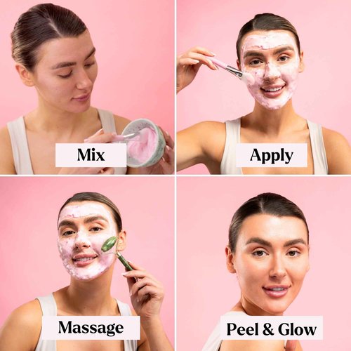 VogueNow Jelly Face Mask for Facials - 24K Gold + Lavender + Hyaluronic Acid (Pack of 3) - Hydrating Brightening & Nourishing - Free Jade Roller & Spatula - Professional Hydrojelly Masks - 69 Oz Jar